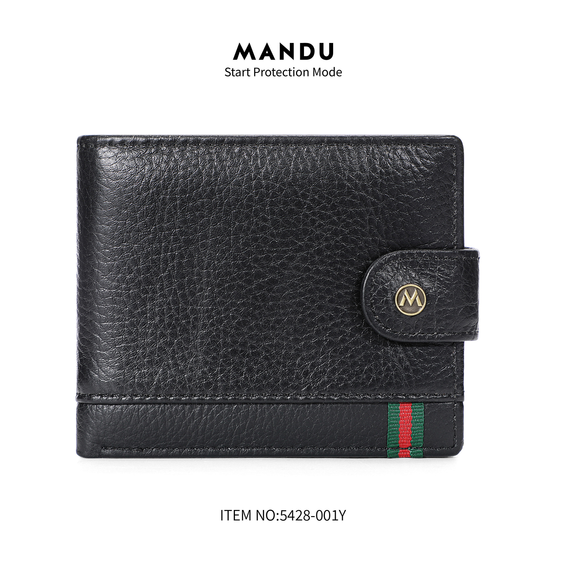 Black Genuine Leather Men's Thin Cowhide Wallet